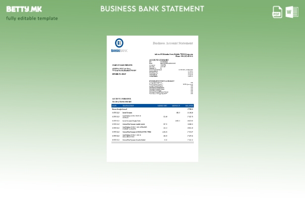 модерен стил OJSC Bakai организација која проверува изјава за сметка Шаблон Word
